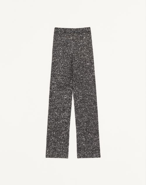 Valentino Sequin Thread Knit Trousers Woman Black/silver Xs