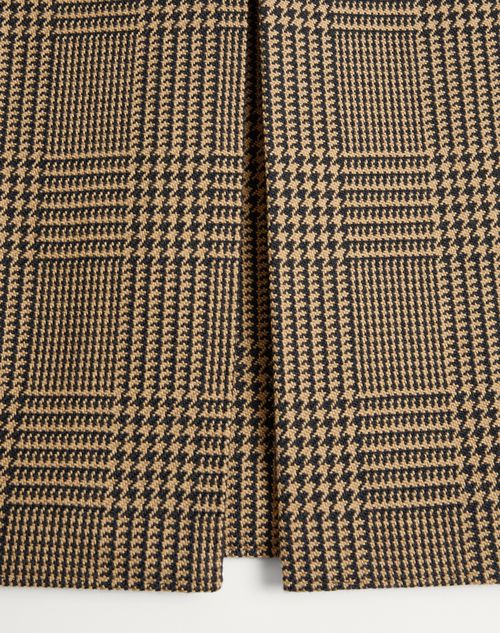 Valentino - Valentino Double-breasted Wool Coat With Glen Plaid Pattern - Camel/black - Man - Coats And Blazers