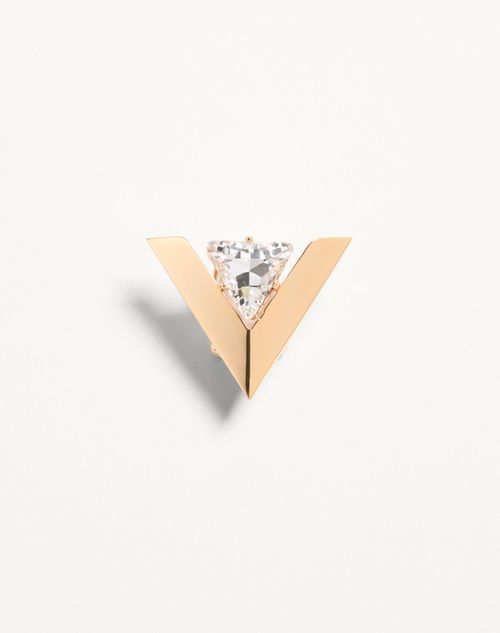 Valentino Garavani - Je Les V Metal And Crystal Earrings - Gold/crystal - Woman - Jewelry