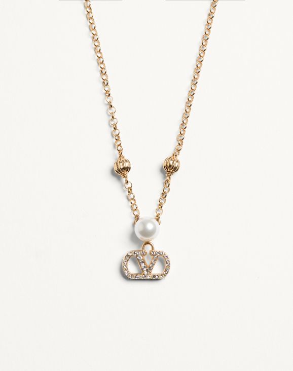 Vlogo Signature Necklace In Metal, Pearl And Swarovski® Crystals