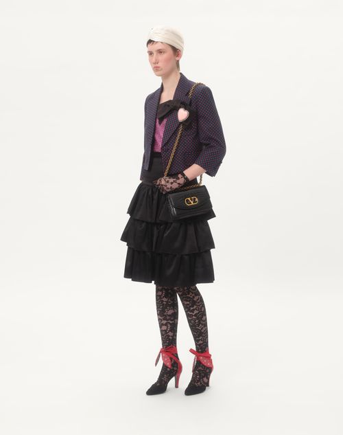 Valentino Garavani - Valentino Garavani Vain Small Shoulder Bag In Crocodile Leather - Black - Woman - Shoulder Bags