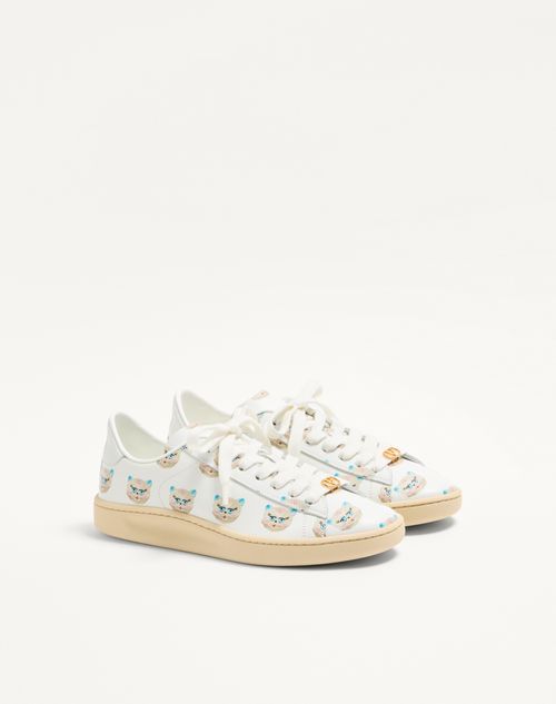 Valentino Garavani - Royco Sneaker In Nappa Calfskin With Le Chat De La Maison Motif - White - Woman - Sneakers