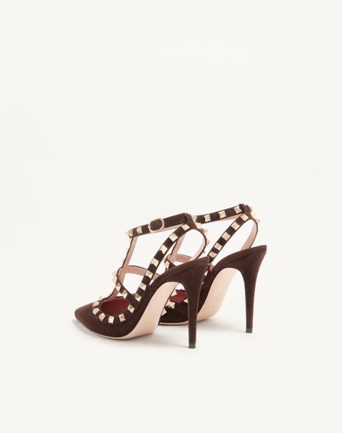 Valentino Garavani - Rockstud Suede Pumps 100mm - Ebony - Woman - Pumps