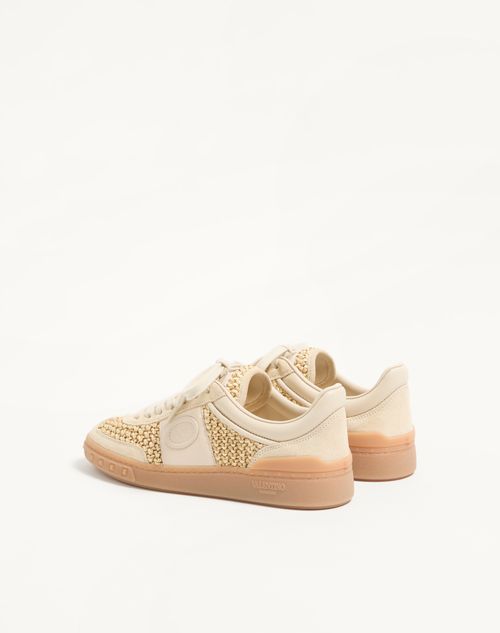 Valentino Garavani - Upvillage Trainer In Woven Raffia Fabric - Beige/butter - Woman - Sneakers