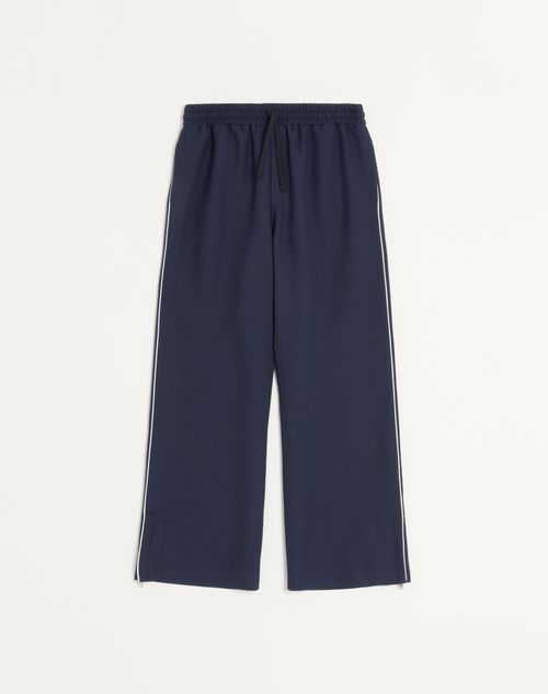 Valentino - Nylon Pants With Vlogo Patch - Blue - Man - Pants And Shorts