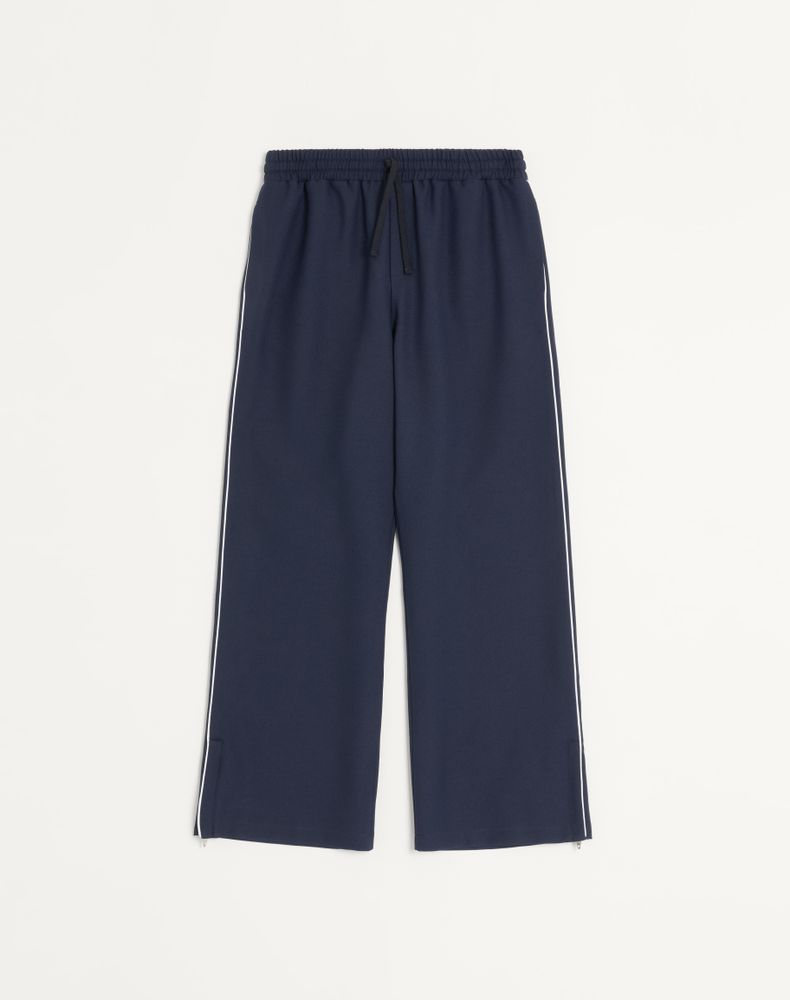 Valentino Men's Blue Nylon Trousers With Vlogo Patch Man Xxl