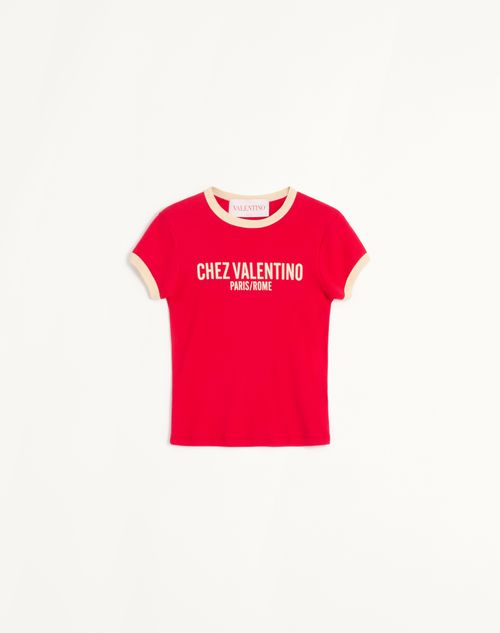 Valentino Jersey Cotton T-shirt Woman New Red/birch M