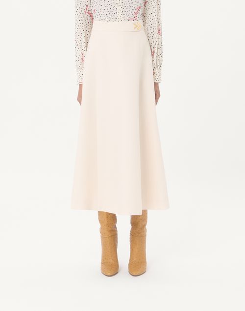 Valentino - Crepe Couture Midi Skirt - Vanilla - Woman - Skirts