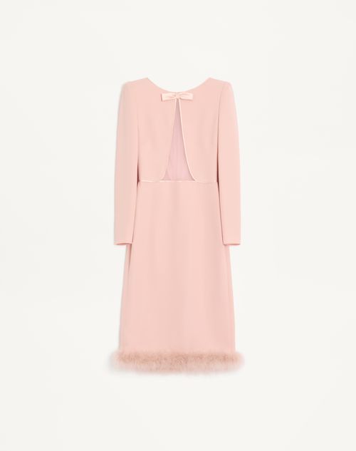 Valentino Cady Couture Midi Dress With Feathers Woman Rose 48