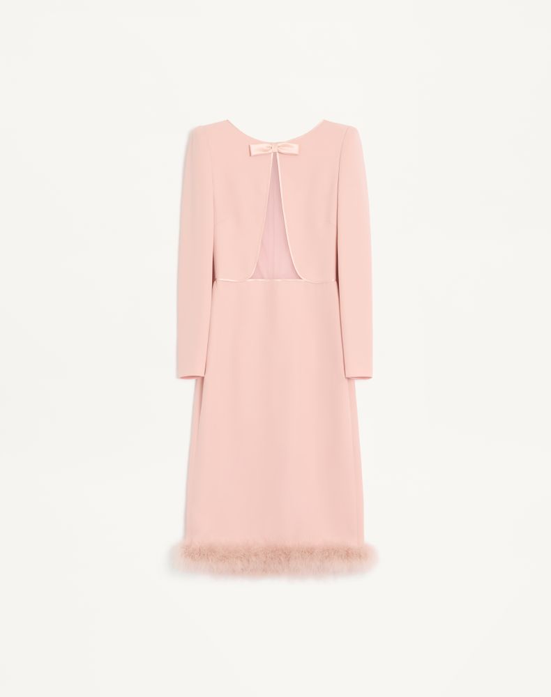 Valentino Women's Rose Cady Couture Midi Dress With Feathers Woman 50