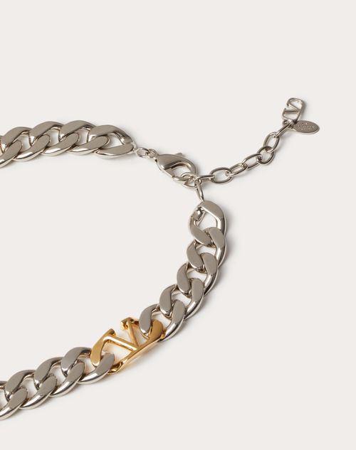 Valentino Garavani - Vlogo Chain Metal Necklace - Gold/palladium - Man - Jewelry