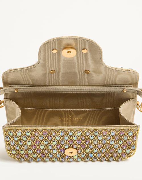 Valentino Garavani - Valentino Garavani Locò Small Embroidered Shoulder Bag - Green - Woman - Shoulder Bags