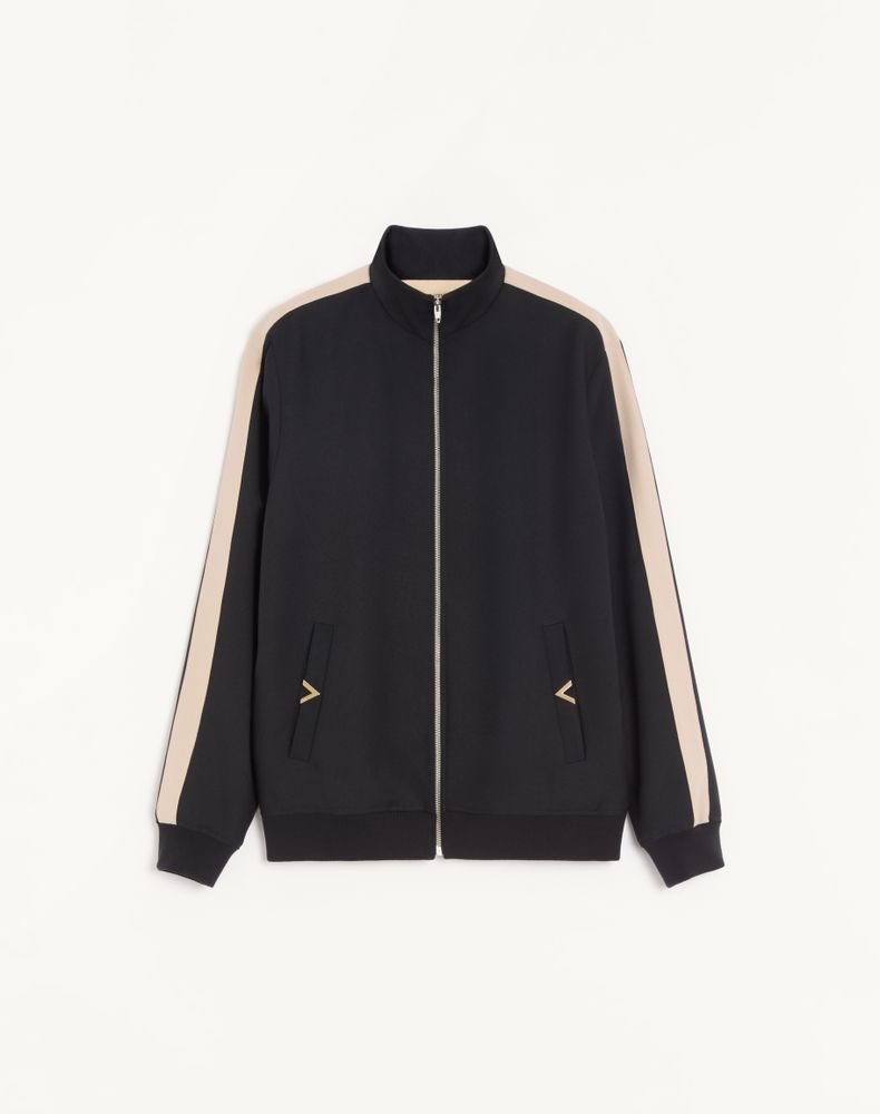 Valentino Herren Schwarz/Butter Nylon-Sweatshirt Mit Vgold Mann Xxl