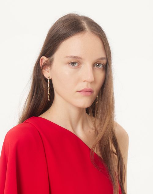Valentino Garavani - Valentino Rockstud Metal Drop Earrings - Platinum - Woman - Jewelry