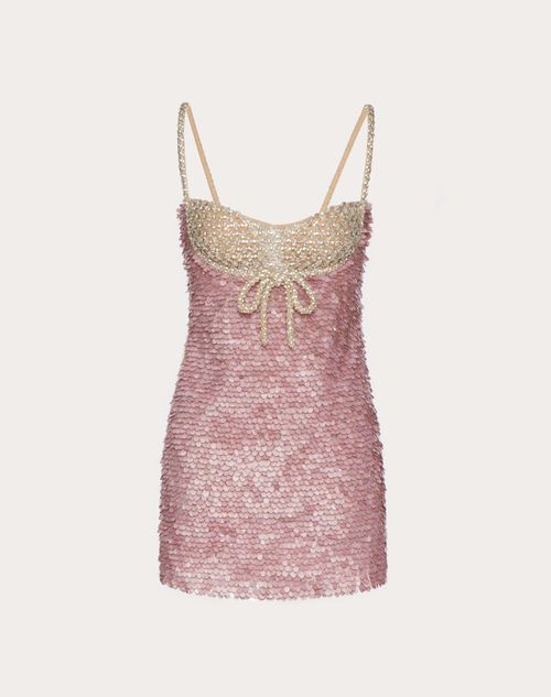 Valentino - Tulle Illusione Embroidered Dress - Pink - Woman - Dresses