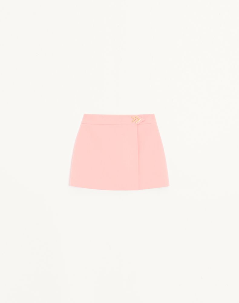 Valentino Women's Pink Mini Skirt In Wool Crepe Woman 50