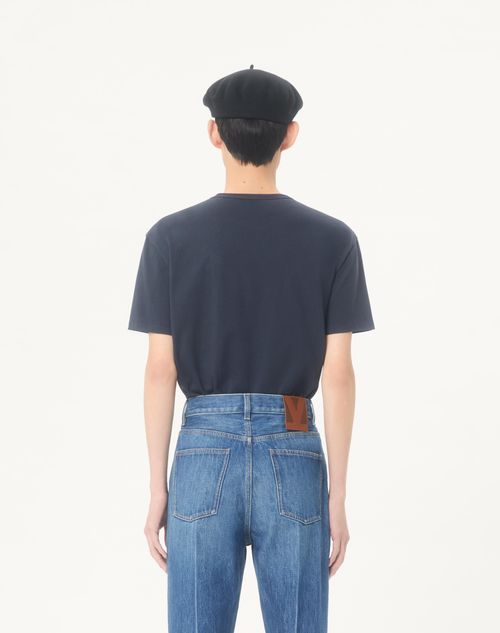 Valentino - Cotton T-shirt With Vg Patch - Navy - Man - Tshirts And Sweatshirts