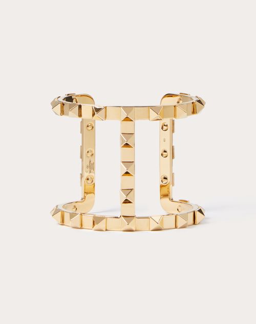 Shop Valentino Garavani Metal Rockstud Bracelet Woman Gold L