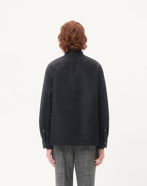 Valentino - Valentino Nylon Shirt Jacket With Vgold - Black - Man - Outerwear