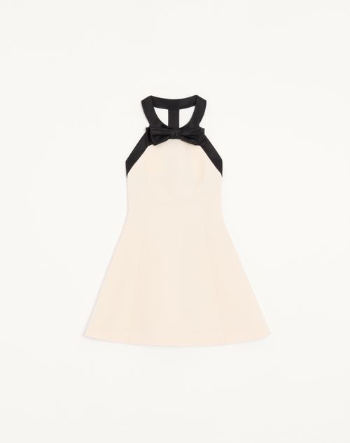 Valentino - Abito Corto In Crepe Couture - Vaniglia/nero - Donna - Abiti