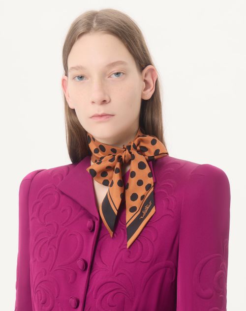 Valentino Garavani - Dalmatian Polka Dot Silk Bandeau Scarf - Brown/black - Woman - Soft Accessories