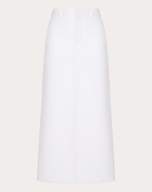 Valentino Compact Popeline Skirt In White