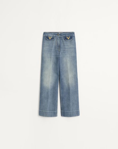 VALENTINO VALENTINO DENIM TROUSERS WOMAN BLUE 42 