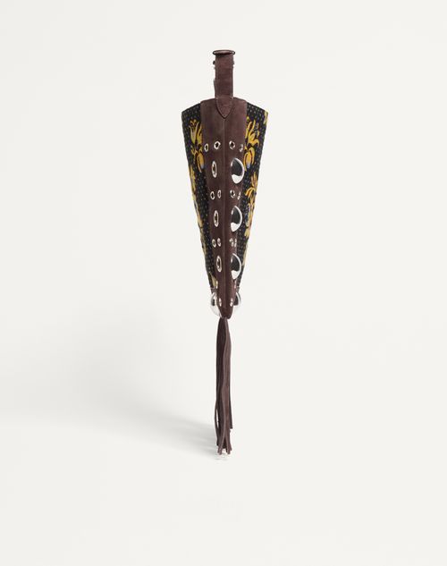 Valentino Garavani - Valentino Garavani Nellcôte Shoulder Bag In Jacquard Fabric With Fringes - Multicolor/testa Di Moro - Man - Shoulder Bags