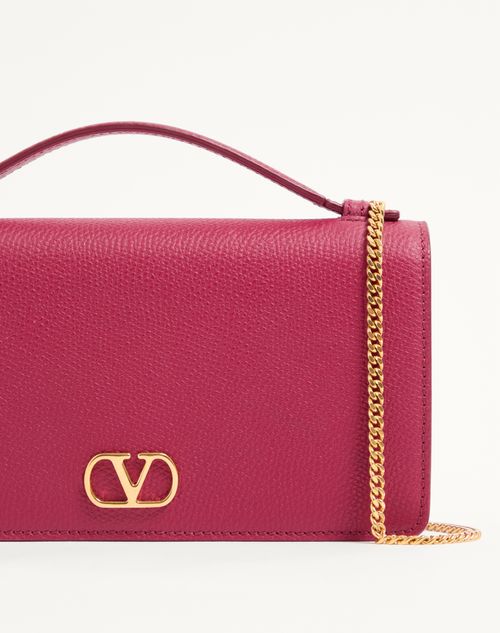Valentino Garavani - Vlogo Signature Grainy Calfskin Wallet With Chain - Insolent - Woman - Wallets And Small Leather Goods