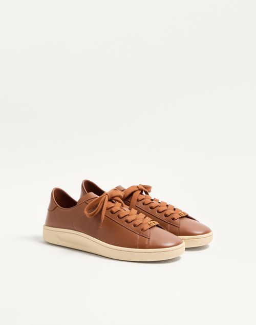 Valentino Garavani - Royco Sneaker In Nappa Calfskin - Tobacco - Man - Sneakers