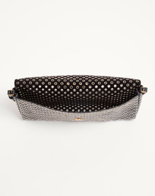 Valentino Garavani - Valentino Garavani Devain Small Shoulder Bag With Eyelets - Black - Woman - Shoulder Bags