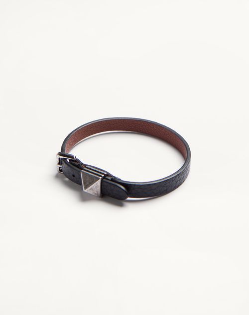 Valentino Garavani - Pulsera Rockstud De Cuero De Valentino - Negro - Hombre - Joyas