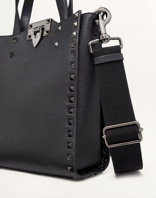 Valentino Garavani - ロックスタッズ グレインカーフスキン スモール トート - ブラック - メンズ - トート