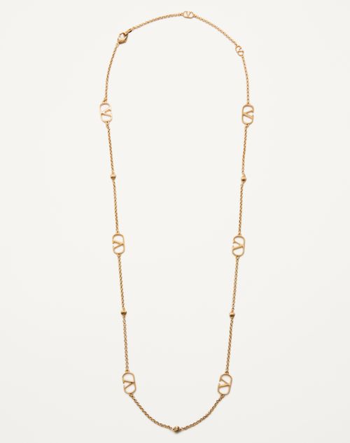 Valentino Garavani Vlogo Signature Metal Necklace In Gold
