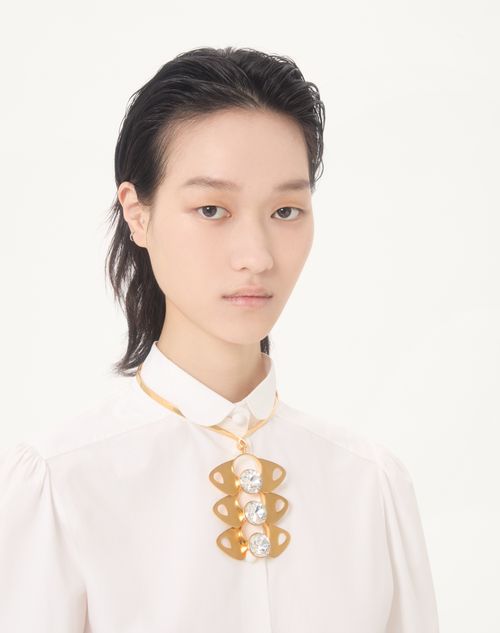 Valentino Garavani - Collana Pages In Metallo E Cristalli - Oro/crystal - Donna - Gioielli Fashion