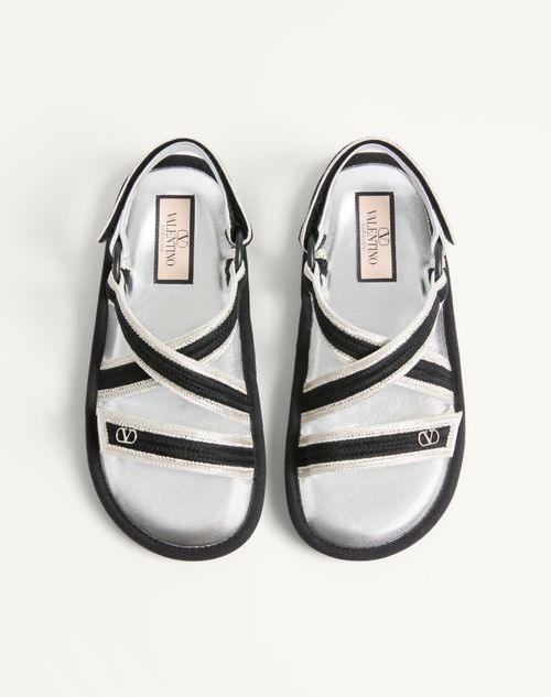 Valentino Garavani - Sandales Lake Powell Brodées Au Crochet - Noir/argent - Femme - Sandales