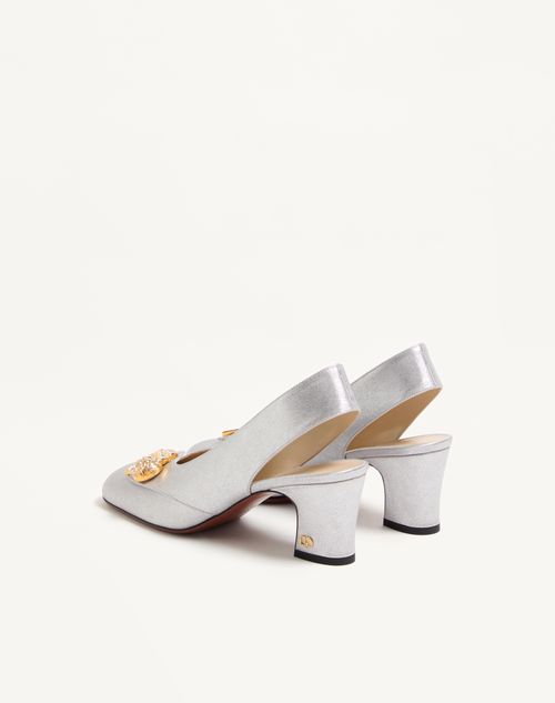Valentino Garavani - Adamantine Slingback Pumps In Glitter Fabric 60mm - Silver - Woman - Pumps