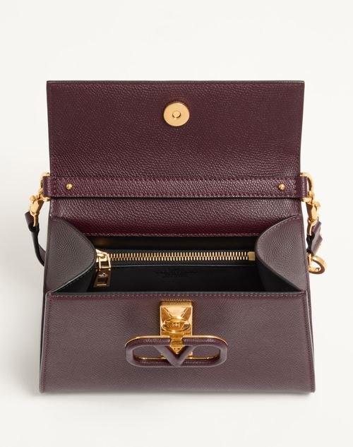 Valentino Garavani - Small Vsling Grainy Calfskin Handbag - Rubin - Woman - Top Handle Bags
