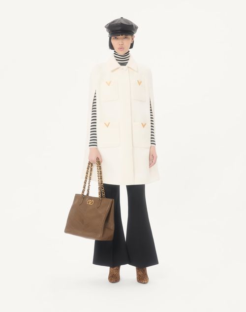 Valentino - Drill Double Cape - Ivory - Woman - Coats And Outerwear