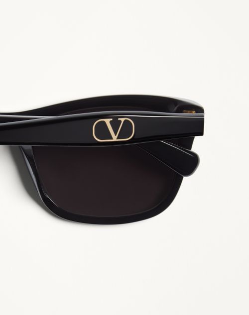 Valentino - Rectangular Acetate Eyewear - Black/gray - Unisex - Eyewear