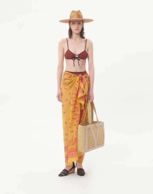Valentino Garavani - Escape Pareo In Cotton And Silk With Degradé Feather Print - Multicolour - Woman - Soft Accessories