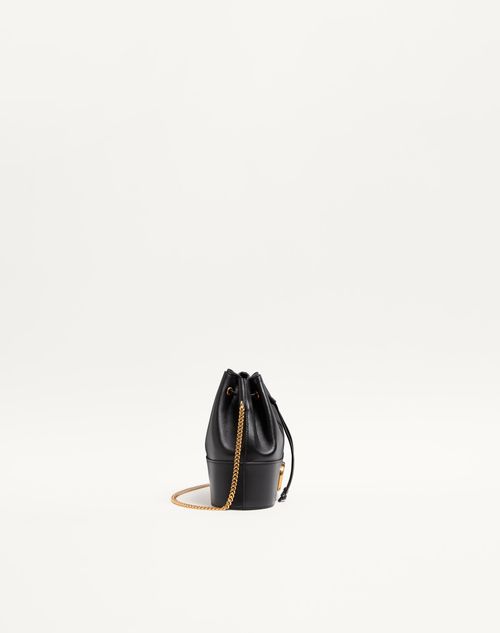 Valentino Garavani - Mini Bucket Bag In Nappa With Vlogo Signature Chain - Black - Woman - Shoulder Bags
