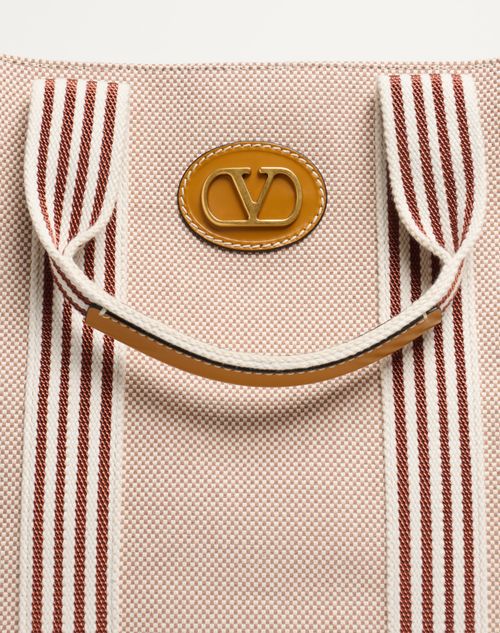 Valentino Garavani - Valentino Garavani Antibes Canvas Bag - Natural/tobacco - Man - Totes