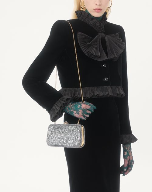 Valentino Garavani - Valentino Garavani Carry Secrets Minaudiere With Rhinestones - Crystal - Woman - Clutches