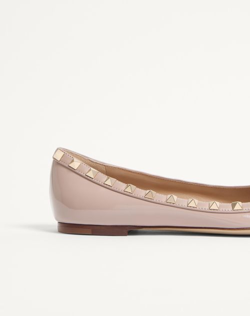 Valentino Garavani - Patent Rockstud Ballet Flat - Poudre - Woman - Ballerinas