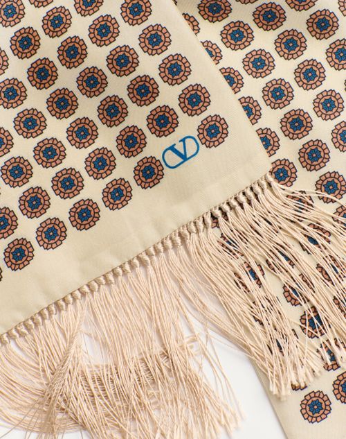 Valentino Garavani - Chamber Silk Bandeau Scarf With Fringe - Cream - Man - Soft Accessories