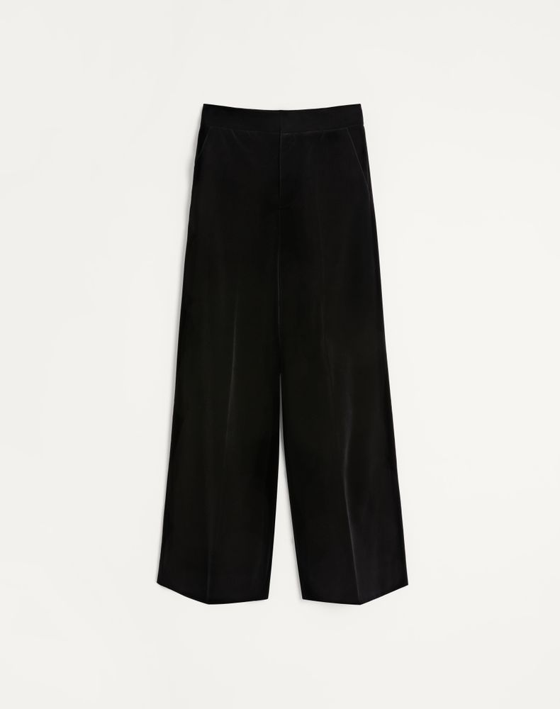 Valentino Men's Black Cotton Velvet Trousers Man 52