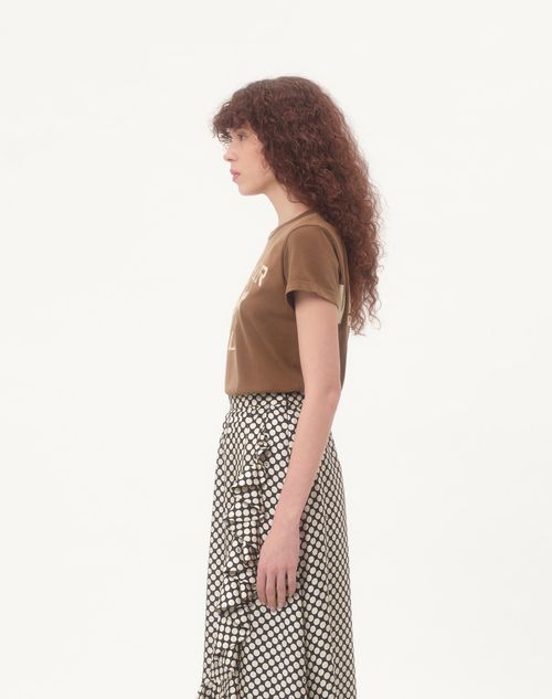 Valentino - Cotton T-shirt - Hazelnut - Woman - T-shirts And Sweatshirts