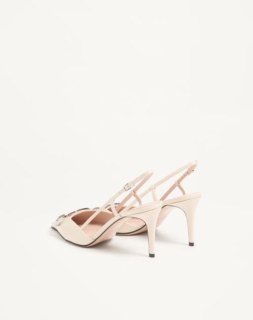 Valentino Garavani - Vlogo Signature Slingpumps Aus Kalbsleder, 80 Mm - Elfenbein - Frau - Pumps Und Slingbacks