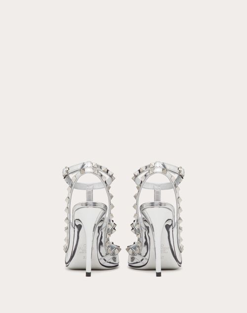 Valentino Garavani - Rockstud Mirror-effect Pump With Matching Straps And Studs 100mm - Silver - Woman - Pumps